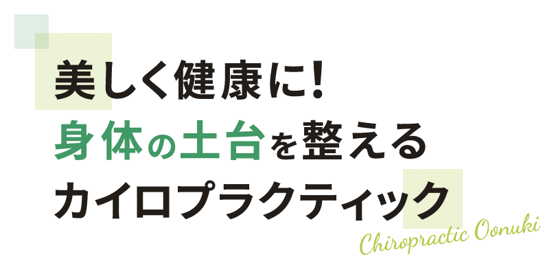 美しく健康に!身体の土台を整えるカイロプラクティック